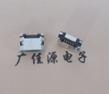 五桂山街道MICRO USB接口 90度卧式母座 插板有柱直边