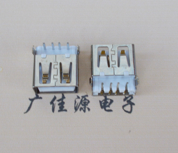 五桂山街道USB母座接口 AF90度沉板1.9引脚4P插件白胶芯直边