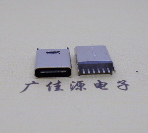 五桂山街道直立式插板Type-C6p母座连接器高H=10.0mm