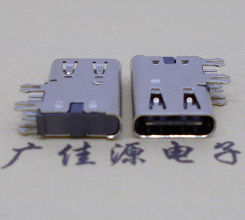 五桂山街道侧插USB3.1接头座子.90度type-c母座.6p侧插连接器